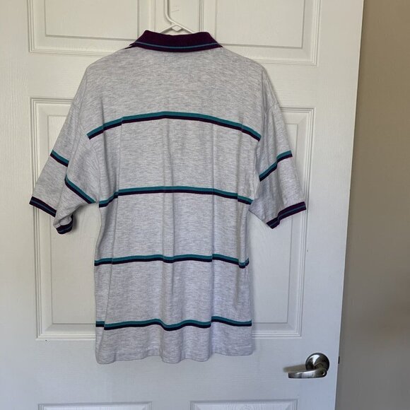 Dehen Alaska Shirt Mens Large Gray Purple Blue Casual Short Sleeve Vintage - Picture 7 of 11